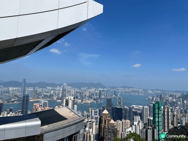 香港標誌性地標 藍天白雲 俯瞰香港景色 美麗的香港