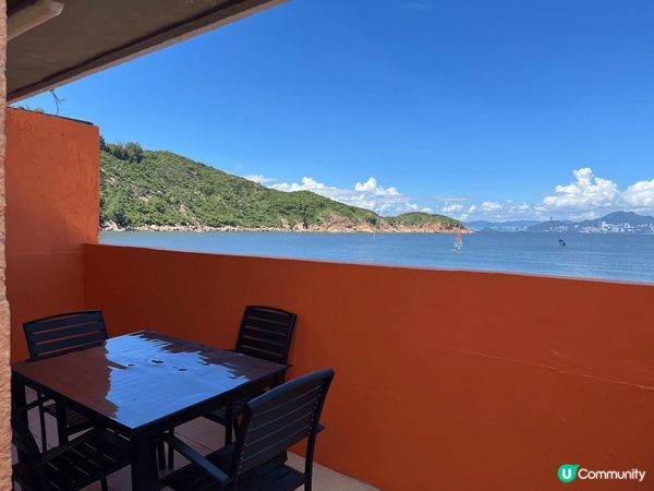 長洲東灣沙灘靚景，藍天白雲，一望無際，同三五知己係露台傾計，...