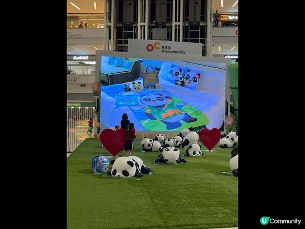 奧海城有個成7.5米高巨型充氣毛毛熊貓，實在太可愛及太吸引了...