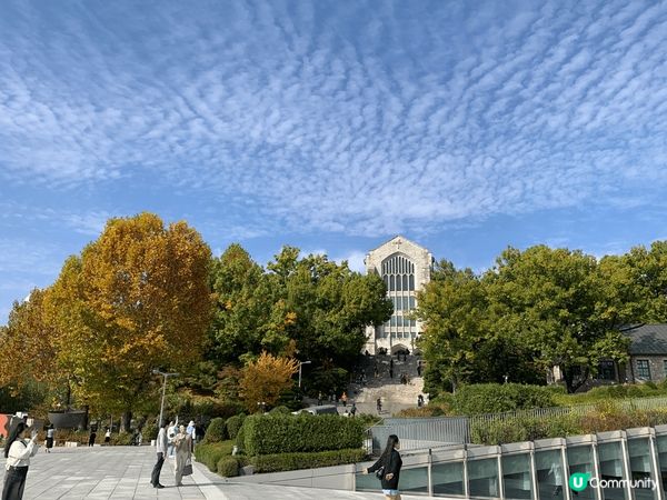 秋天的梨花女子大學，雖然未見紅葉處處，但是景色宜人，天氣十分...