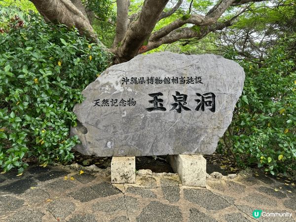 沖繩既玉泉洞可以睇到唔同形態形狀既自然岩石，洞口入面設有不同...