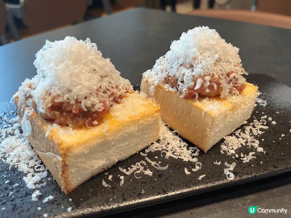 今日一次過試左牛肉刺身、生牛肉多士同真理丼。