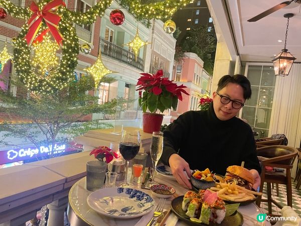 聖誕氣氛🎄香港落雪❄️灣仔囍帖街♥️露台西餐廳🍽️