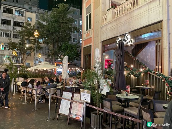聖誕氣氛🎄香港落雪❄️灣仔囍帖街♥️露台西餐廳🍽️