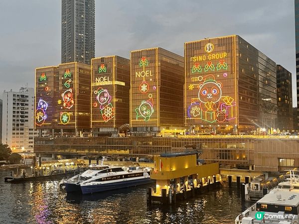 中港城聖誕market ，好靚既熊貓主題燈飾，有海風又可以睇...