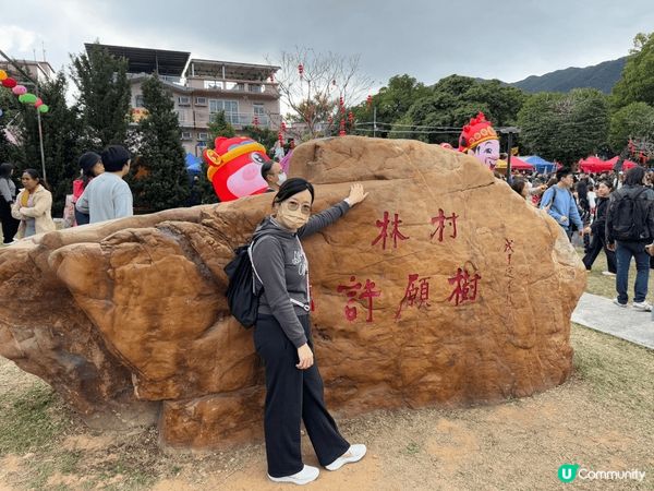大埔林村新春市集，規模可以媲美年宵市場，有大型賀年吹氣公仔及...