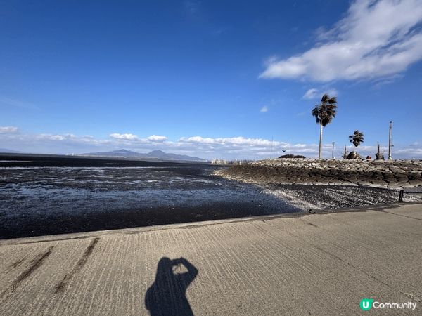 位於日本四國熊本縣阿部田海床路，有著日本第一大潮汐落差的有明...