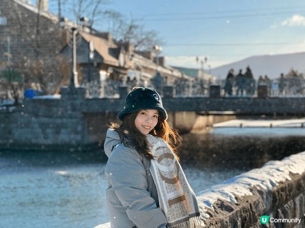 一月落緊雪嘅小樽運河，同情侶一齊行過非常浪漫