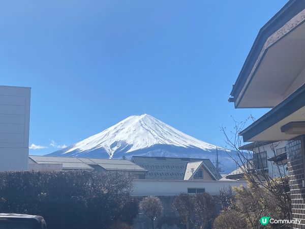 日本富士山，奶油般的雪頂在陽光的照耀下熠熠生輝，清晰明亮的陽...