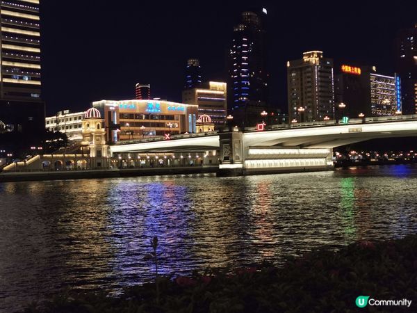 廣州珠江邊夜景同荔灣區泮塘古村