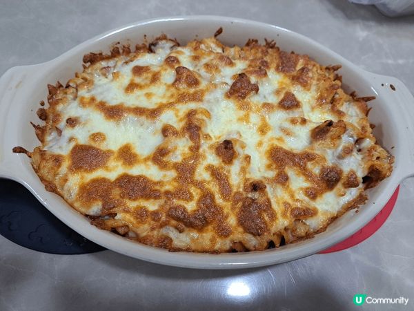 豆腐焗肉醬意粉，豆腐豆香嫩滑，高鈣有益，肉醬香濃，再加芝士焗...