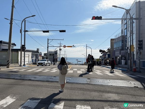 韓國釜山天空膠囊列車的青沙哺站，一落車就見到韓版的櫻木花道平...