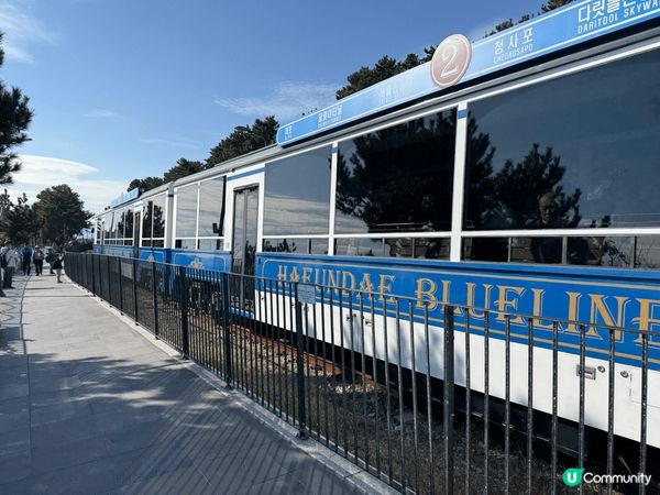 韓國釜山天空膠囊列車的青沙哺站，一落車就見到韓版的櫻木花道平...