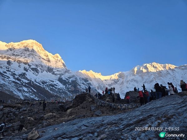 日照金山@尼泊爾Annapurna@海拔4130m .......