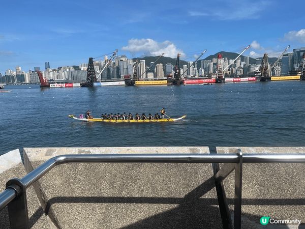 端午節去尖東海旁睇龍舟賽，真係好有氣氛！尖東海濱成個地方變咗...