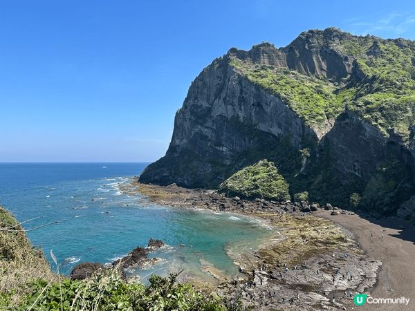 空中鳥瞰濟州島最高峰-漢拏山，城山日出峰、崖月的日落、彩虹公...