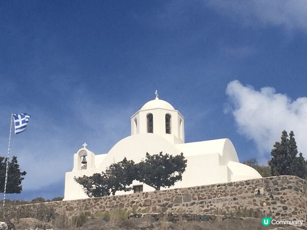 希臘 Santorini 聖托里尼島 壯觀的海景配上有名的藍...