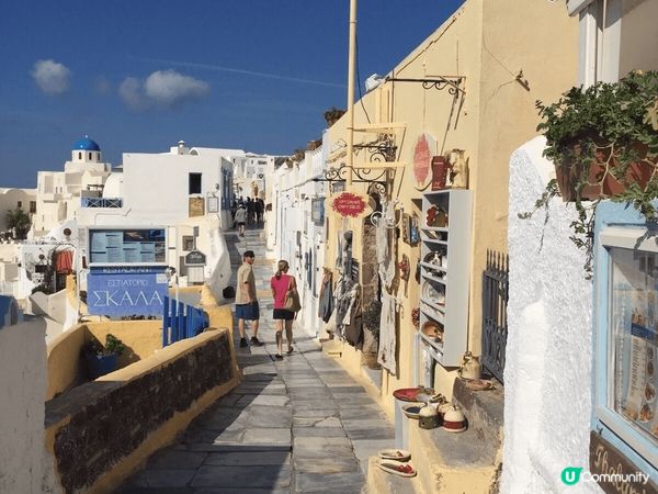 希臘 Santorini 聖托里尼島 壯觀的海景配上有名的藍...