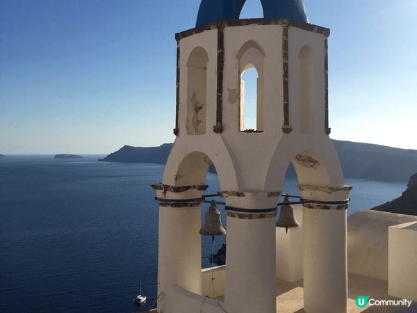 希臘 Santorini 聖托里尼島 壯觀的海景配上有名的藍...