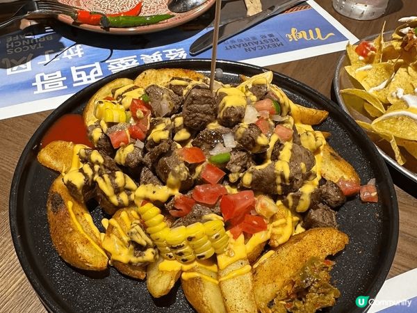 深圳新開既商場大悅城，試佢既墨西哥菜餐廳Moji，牛肉同薯條...