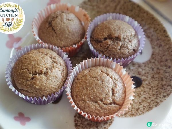 全麥可可小蛋糕😋！無油無蛋超快手！🍰