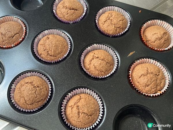 全麥可可小蛋糕😋！無油無蛋超快手！🍰