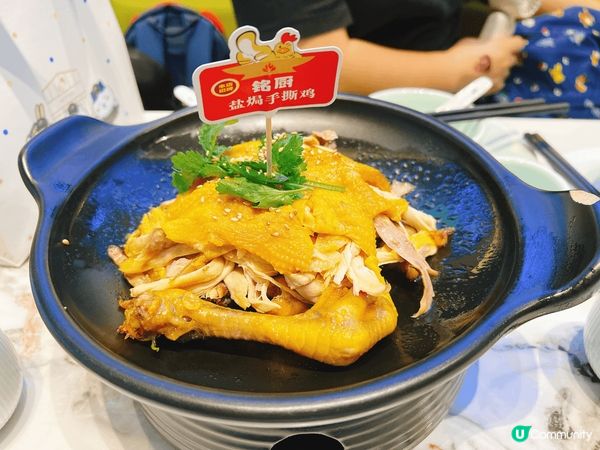 鹽焗手撕雞+客家釀豆腐+青菜，清清淡淡，簡簡單單，好好味！