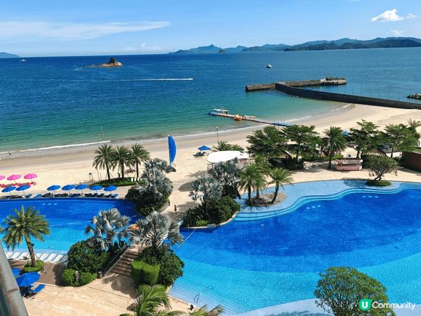 大梅沙京基洲際度假酒店！酒店向海景色非常美麗,無邊際泳池又大...