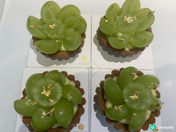 自製「日本晴王」提子撻，第一次參加烘焙班，成果都唔錯，味道一...