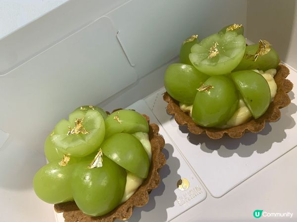 自製「日本晴王」提子撻，第一次參加烘焙班，成果都唔錯，味道一...