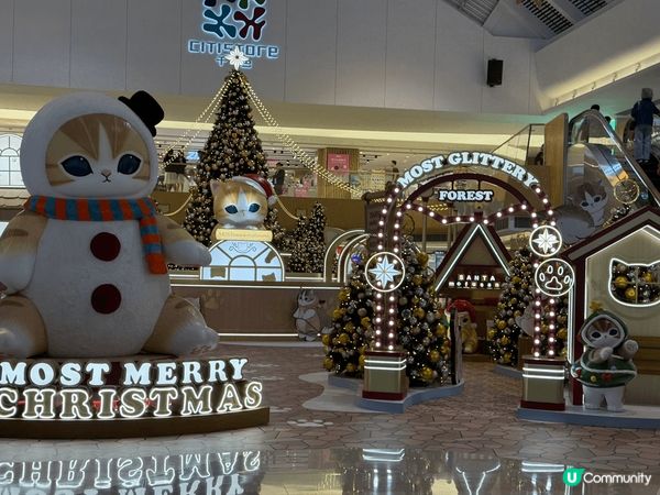 馬鞍山廣場聖誕裝飾豪可愛，有小朋友最愛嘅貓咪，好值得大家去打...