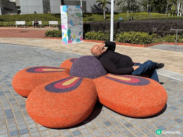 荃灣有魚、小愛神同花嘅藝術裝置，日頭同夜晚睇嘅觀感唔同，絕對...