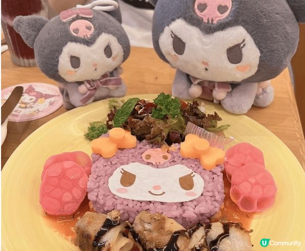 這間是最新Kuromi主題餐廳😍食物真係靚到唔捨得食