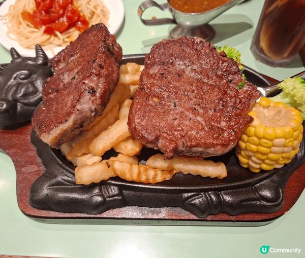 ✨️今次吃荳子冰室鐵板扒餐，叫左一個二人鐵板餐，包甜品飲品，...