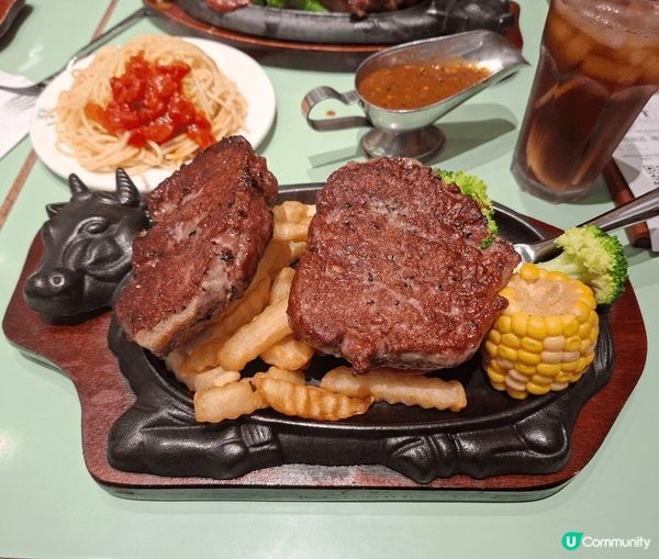 ✨️今次吃荳子冰室鐵板扒餐，叫左一個二人鐵板餐，包甜品飲品，...