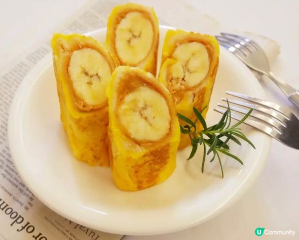 簡易香蕉花生醬吐司卷