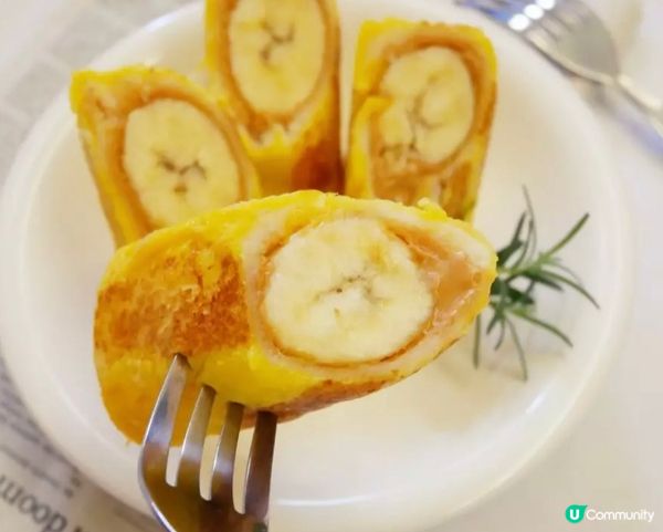簡易香蕉花生醬吐司卷