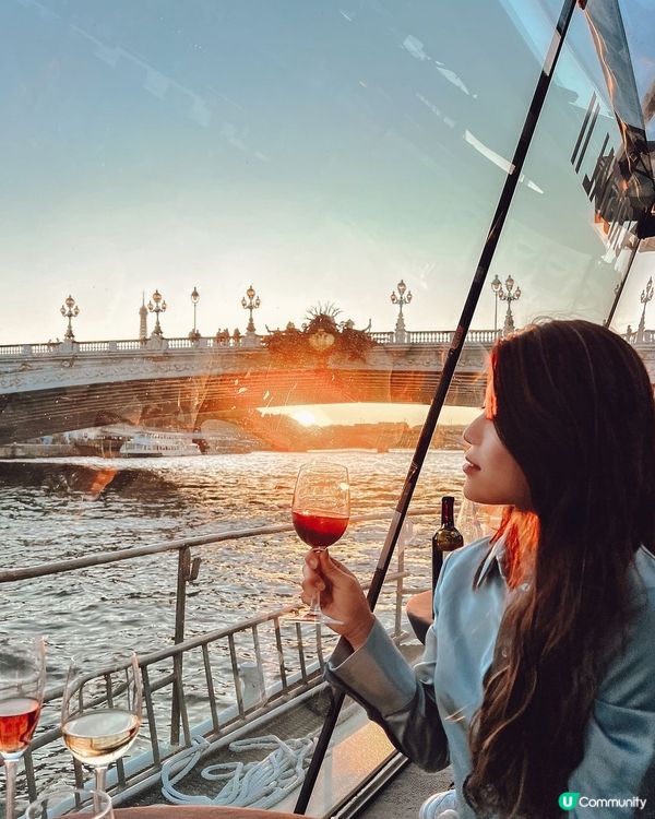 巴黎塞納河晚餐遊船🛥️ 浪漫夜景，美食相