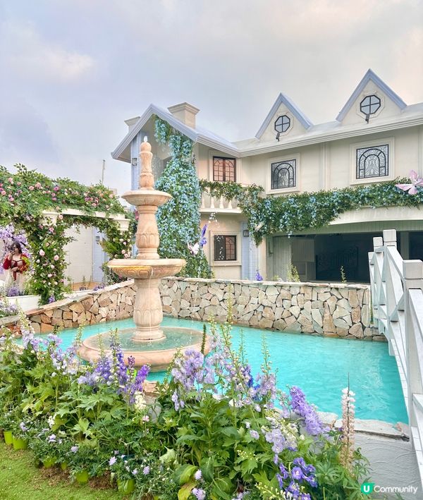 深圳龍岡關於藍打卡cafe場景又更新啦💜超浪漫羅馬風許願池⛲️