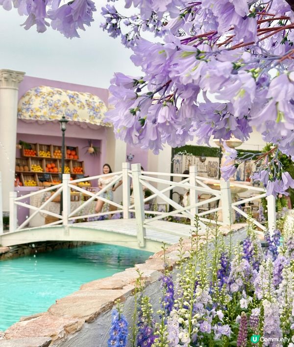 深圳龍岡關於藍打卡cafe場景又更新啦💜超浪漫羅馬風許願池⛲️