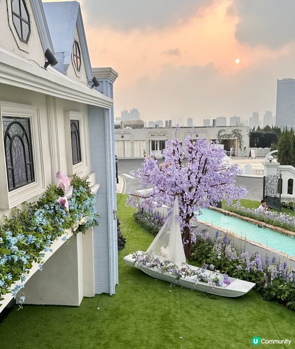 深圳龍岡關於藍打卡cafe場景又更新啦💜超浪漫羅馬風許願池⛲️