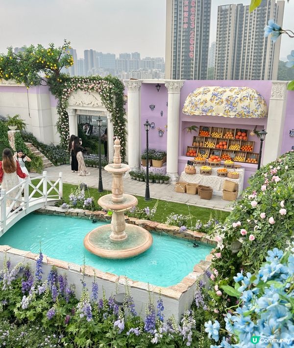 深圳龍岡關於藍打卡cafe場景又更新啦💜超浪漫羅馬風許願池⛲️