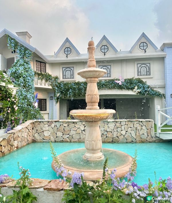 深圳龍岡關於藍打卡cafe場景又更新啦💜超浪漫羅馬風許願池⛲️