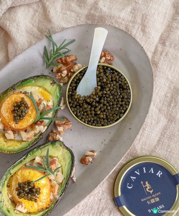 家庭版米其林料理！！魚子醬核桃牛油果焗蛋