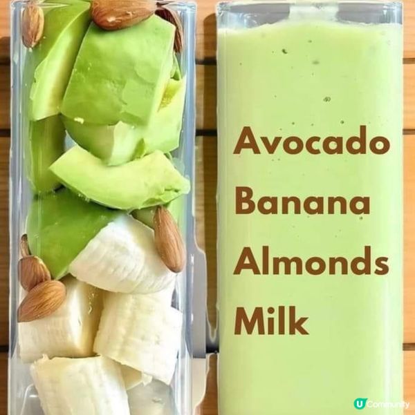 香蕉牛油果杏仁奶