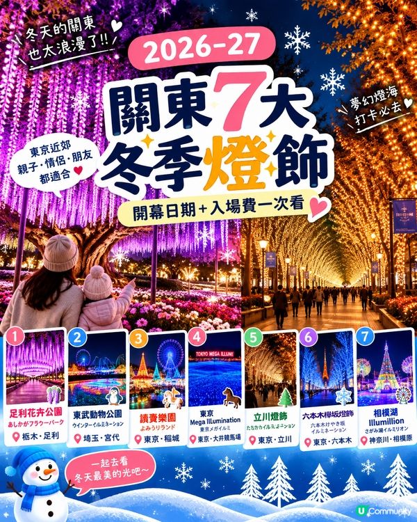 2026–27 關東冬季燈飾準備陸續登場啦✨
