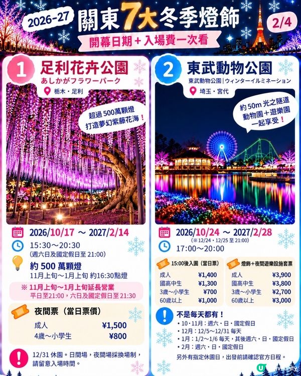 2026–27 關東冬季燈飾準備陸續登場啦✨