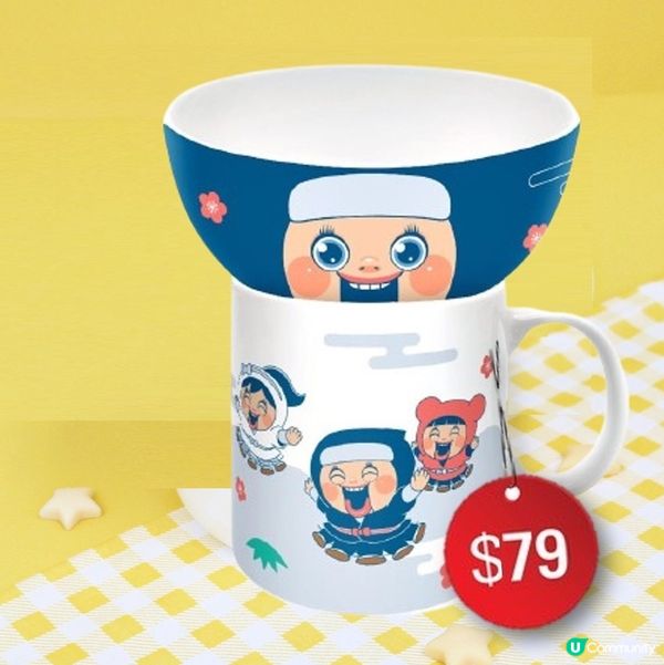 款款都係$79 卡通陶瓷碗連杯套裝