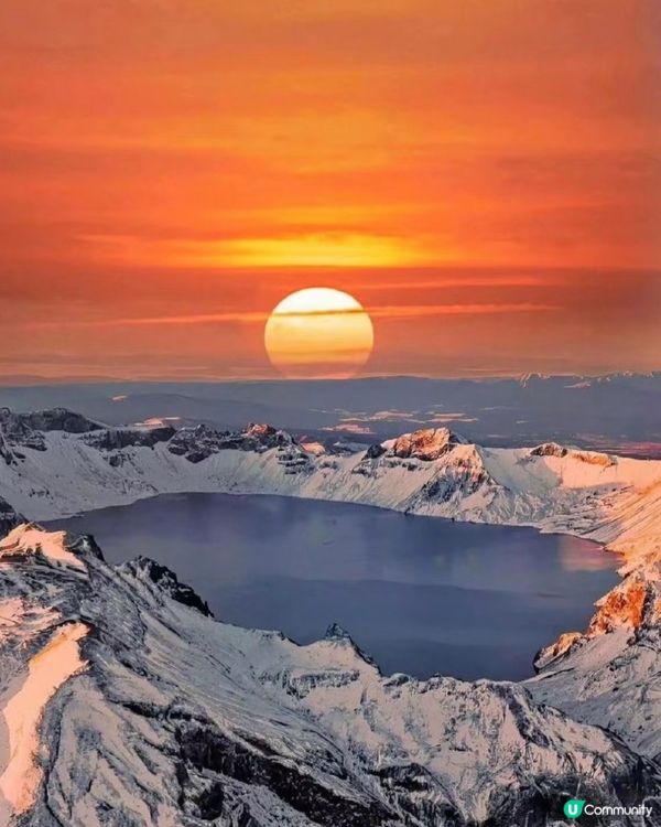 長白山天池落日🌄  必去打卡位！