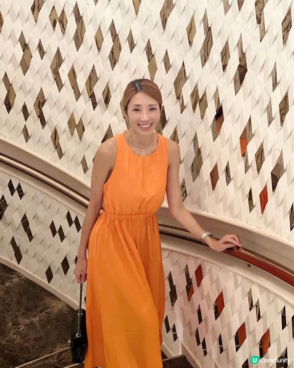 ☀️夏日吸睛必備 - Love Bonito 橙色露背連身裙